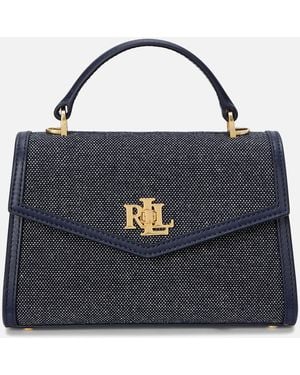 Ralph Lauren Farrah Canvas/leather Small Satchel - Blue