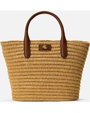 Ralph Lauren Brie 22 Straw Tote Bag - Metallic