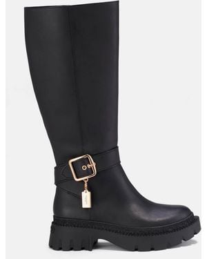 COACH James Leather Knee-High Boots - Black