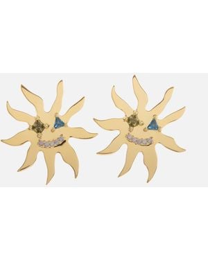 Anna + Nina Anna + Nina Sunny Side Up Gold-plated Stud Earrings - Metallic