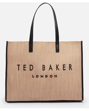 Ted Baker Pallmer Raffia Large Icon Bag - Natural