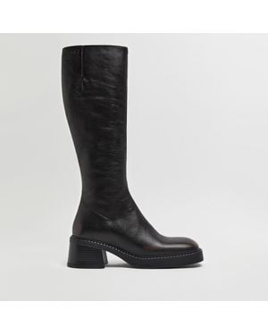 E8 By Miista Yumi Brushed Knee-High Leather Boots - Black