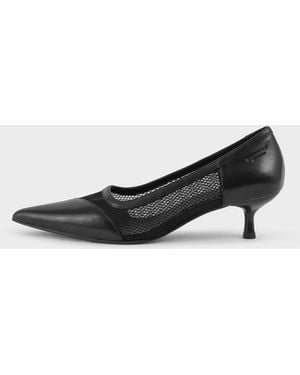 Vagabond Shoemakers Vagabond Lykke Leather/mesh Kitten Heels - Black