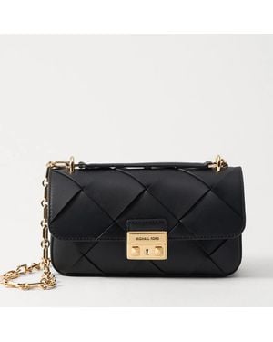 MICHAEL Michael Kors Tribeca Small Leather Shoulder Bag - Black