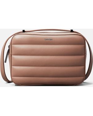 Calvin Klein Line Quilt Faux Leather Camera Bag - Brown