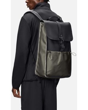 Rains Mix Matte Shell Backpack - Black