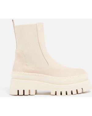 Steve Madden Cassandra Suede Chelsea Boots - Natural