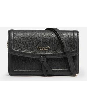 Kate Spade Knott Pebbled Flap Cross Body Bag - Black
