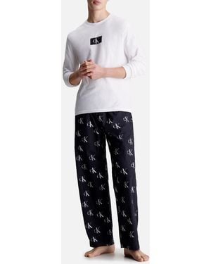 Calvin Klein Ck 96 Woven cotton Sleep Pants in Black for Men Lyst Australia