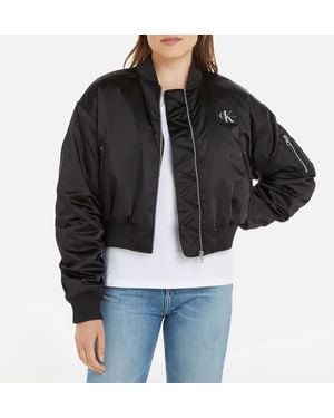 Calvin Klein Satin Bomber - Black