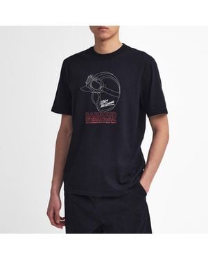 Barbour International x Steve McQueen Coty Graphic Cotton-Jersey T-Shirt - Blue