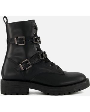 Dune Plazas Leather Boots - Black