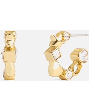 COACH Signature Gold-tone Huggie Earrings - Metallic