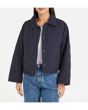 Tommy Hilfiger Logo Nylon Quilted Jacket - Blue