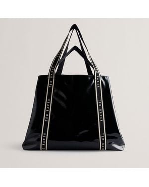 Ted Baker Jijee Oversized Crinkle Faux Shopper Bag - Black