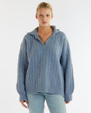 Amelius Etienne Cable Knit Jumper - Blue