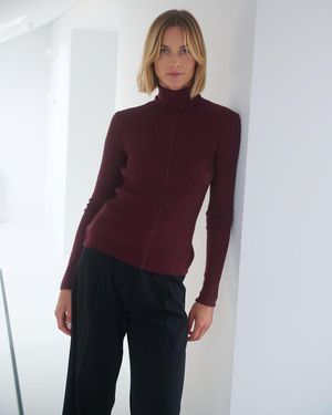 THE KNOTTY ONES Austė Merino Wool Turtleneck - Purple