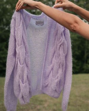 THE KNOTTY ONES Twisted Erik Silk Mohair Cardigan - Purple