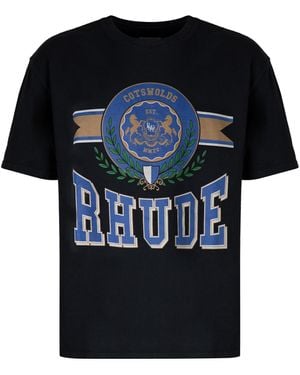 Rhude Cotton Crew-Neck T-Shirt - Black