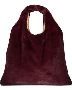 Anita Bilardi Faux Fur Tote - Purple