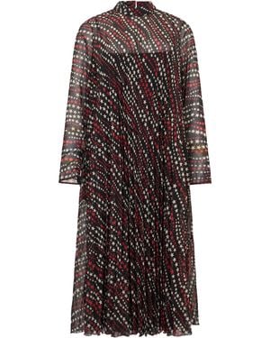 RED Valentino Long Elegant Dress With Long Sleeves And Colorful Print - Black
