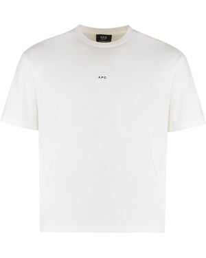 A.P.C. Boxy Micro Logo Cotton Crew-Neck T-Shirt - White