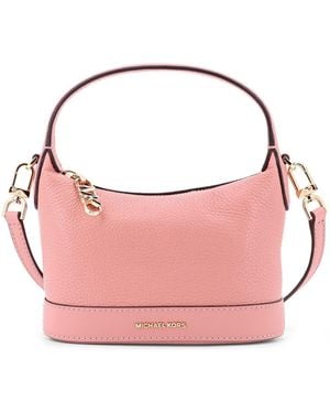 Michael Kors Wythe Leather Handbag With Frontal Logo - Pink