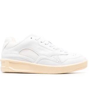 Jil Sander Basket Low-Top Leather Sneakers - White