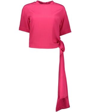 Cedric Charlier Top With Bow - Pink