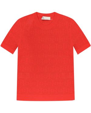 Tory Burch T-Monogram Viscose Blend Top - Red