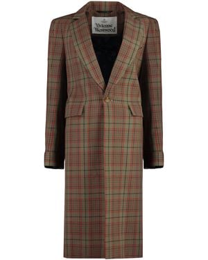 Vivienne Westwood Alien Wool Long Coat - Brown