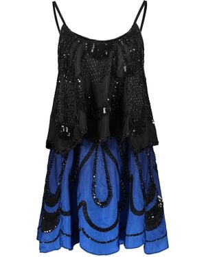 Alberta Ferretti Sequin Mini-Dress - Black