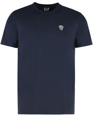 EA7 Logo Print T-Shirt - Blue