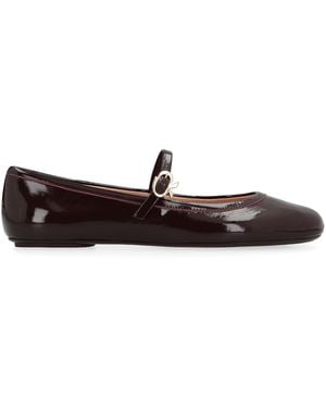 Gianvito Rossi Carla Leather Ballet Flats - Black