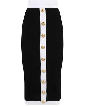 Balmain Knitted Skirt - Black