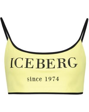 Iceberg Printed Bikini Top - Yellow