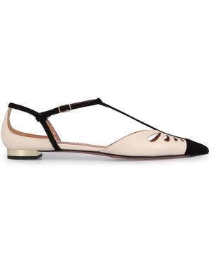 Aquazzura Camille Leather Ballet Flats - Black