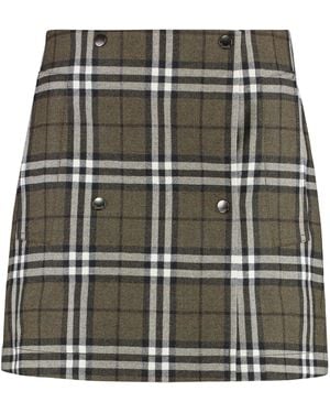 Burberry Wool Mini Skirt - Green