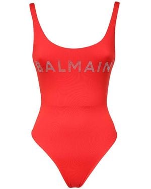 Balmain One-Piece Swimsuit - Red
