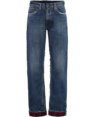 Maison Margiela Distressed 5-Pocket Straight-Leg Jeans For Fw23 - Blue