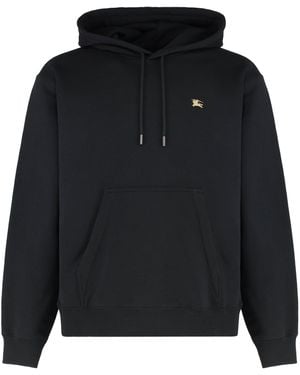 Burberry Logo Cotton Hoodie - Black