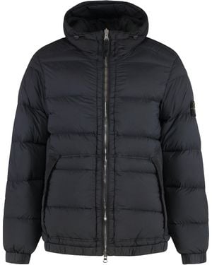 Stone Island Hooded Short Down Jacket - Black