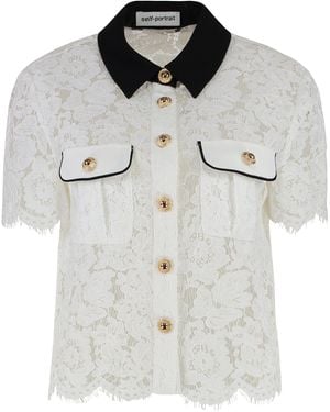 Self-Portrait Lace Shirt - White