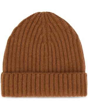 Malo Ribbed Camel Colored Beanie, Ideal For Any Occasion - Brown