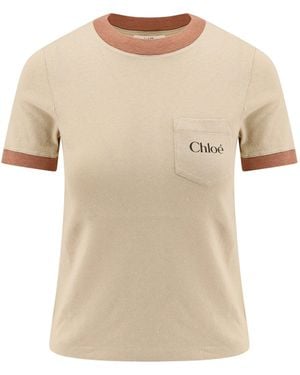 Chloé Chloè T-Shirts And Polos - Natural