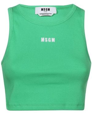 MSGM Ribbed Tank Top - Green