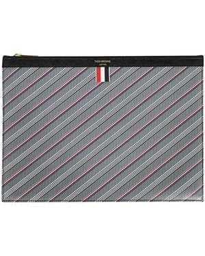 Thom Browne Briefcase With Logo - Grey
