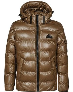 Point Zero Hooded Down Jacket - Brown