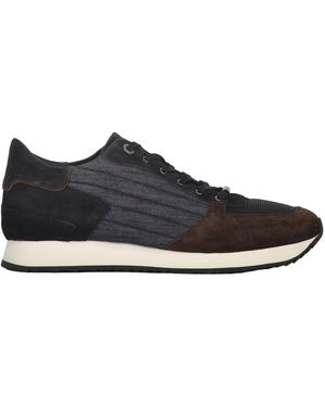 Moorer Suede And Fabric Sneakers - Black