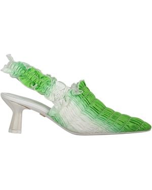 AMY CROOKES Fabric Mules - Green